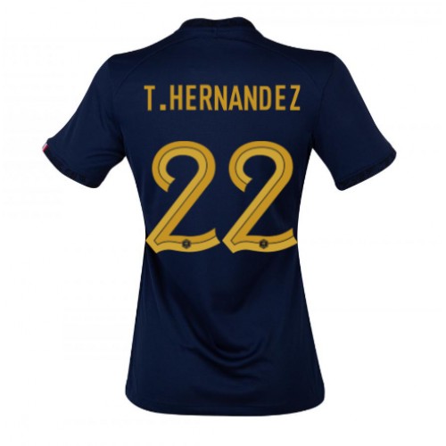 Fotballdrakt Dame Frankrike Theo Hernandez #22 Hjemmedrakt VM 2022 Kortermet